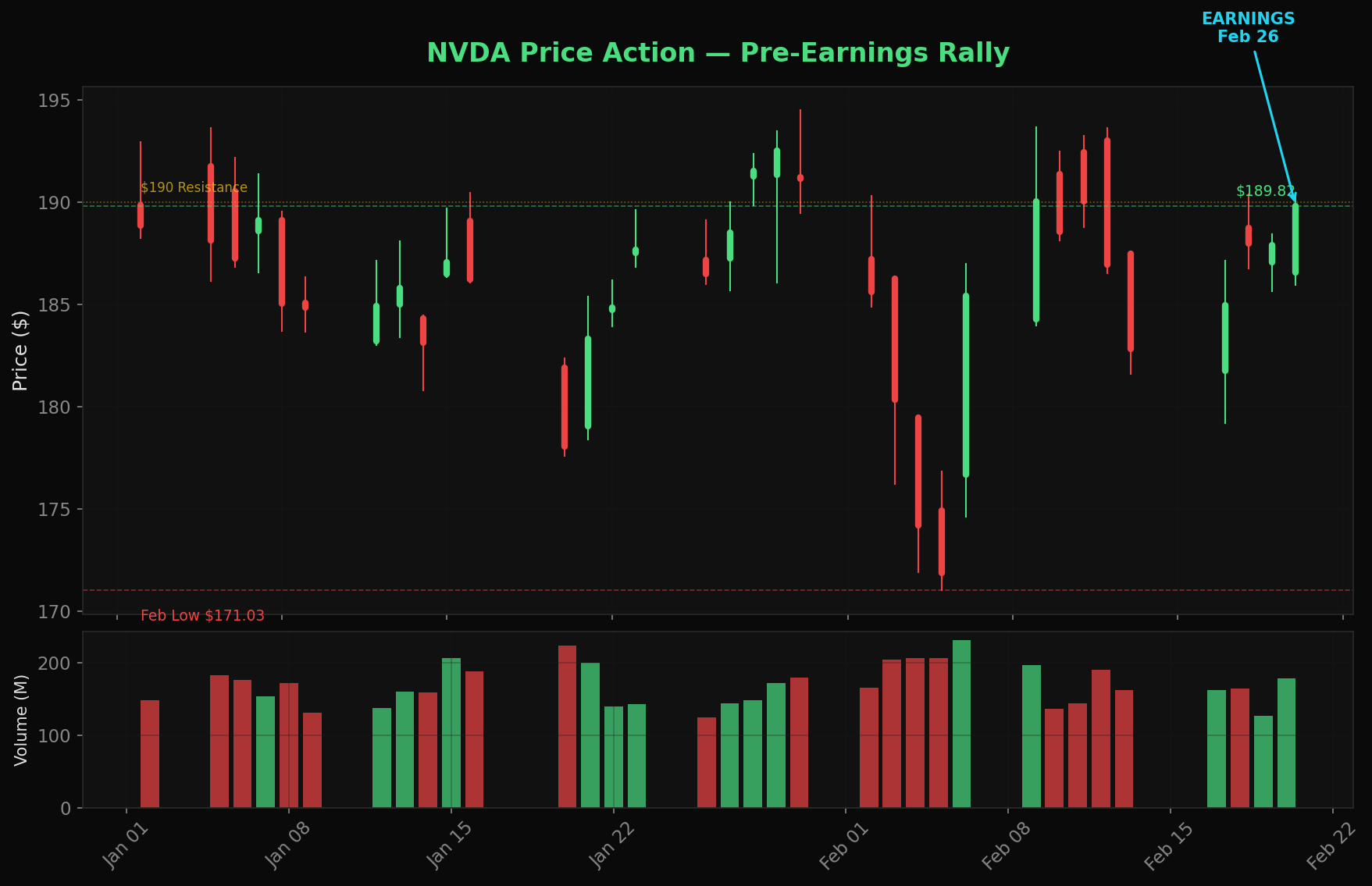NVDA Price Action - Pre-Earnings Rally